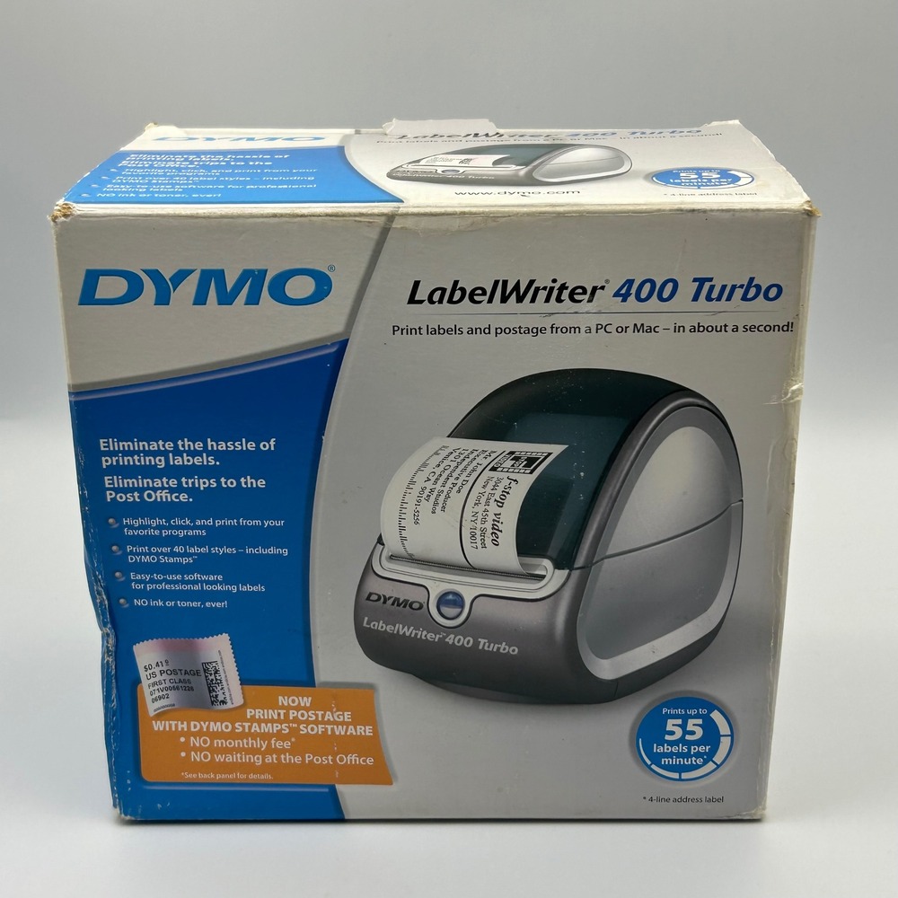 DYMO LabelWriter 400 Turbo Thermal Barcode Address Printer Complete Box Bundle